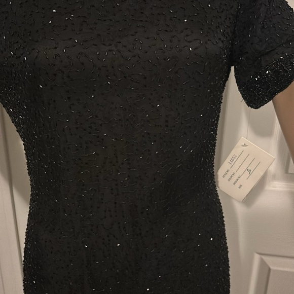 NWT VINTAGE 80’S LAURENCE KAZAR SILK SEQUIN EVENING GOWN FROM HOLT RENFREW SZ S - Picture 7 of 13